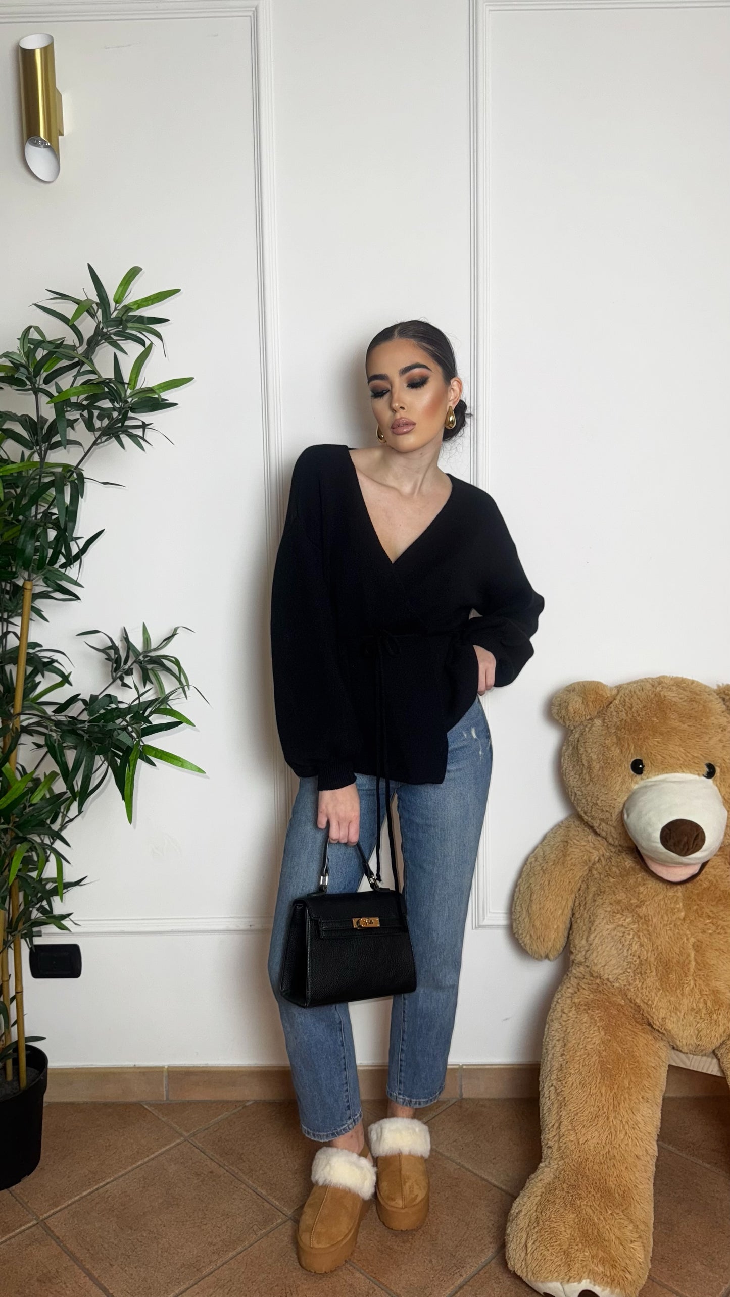 CARDIGAN INCROCIO NERO