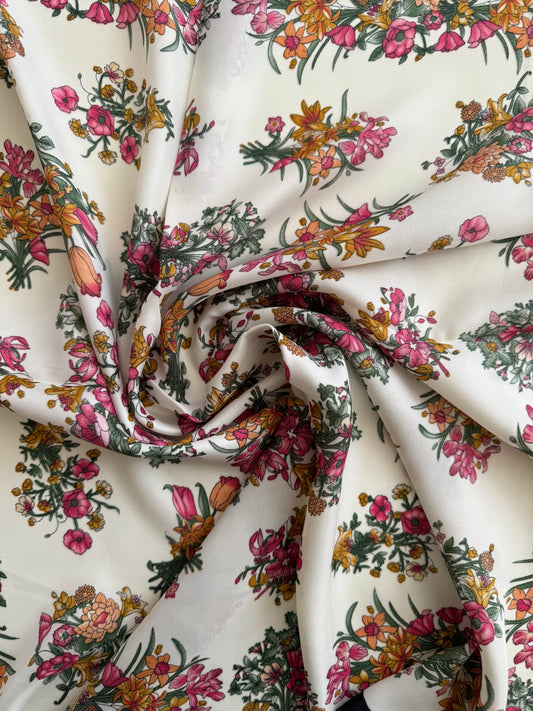 FOULARD FLOWERS WHITE