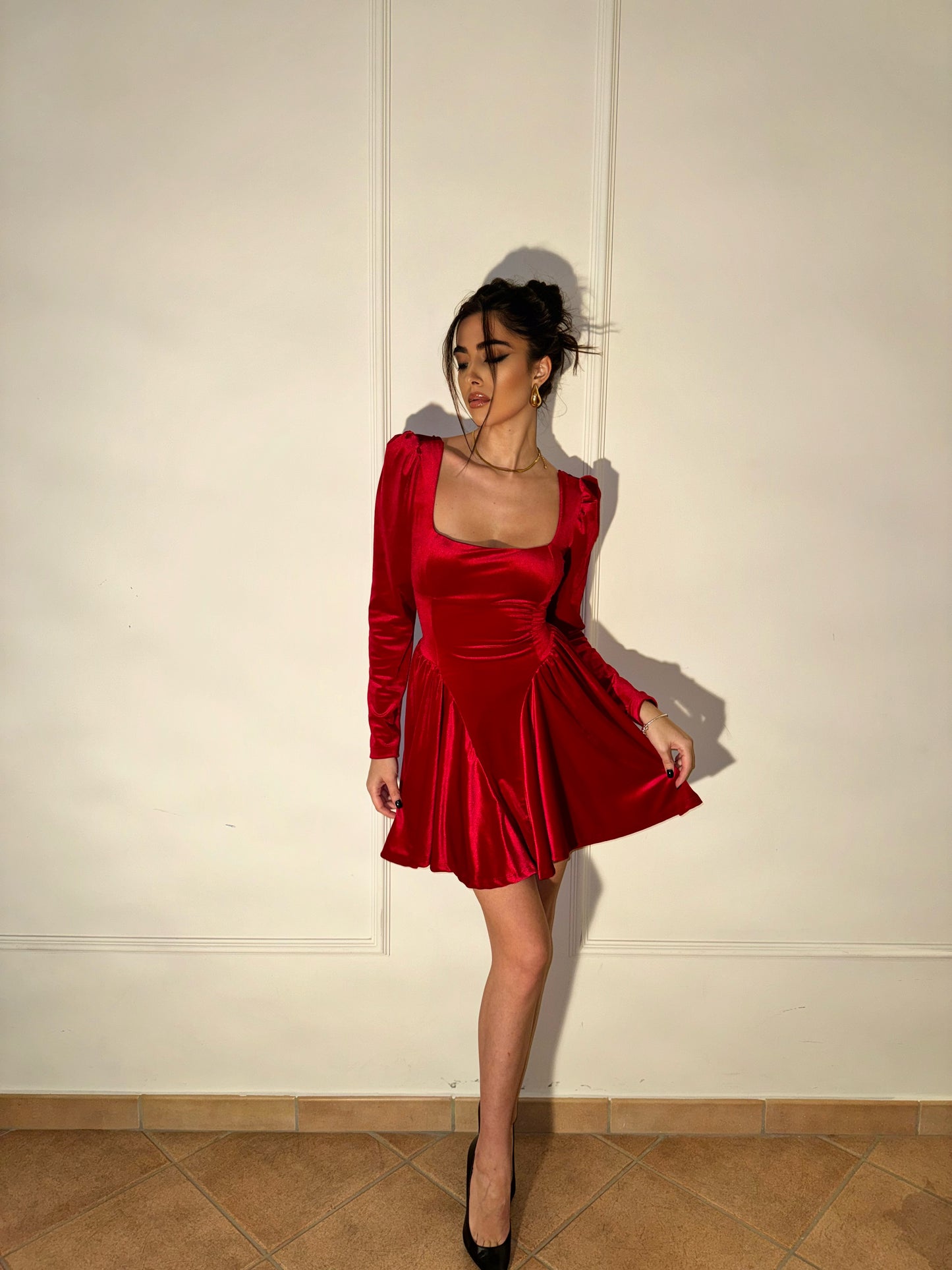 DRESS DOLLY VELLUTO RED