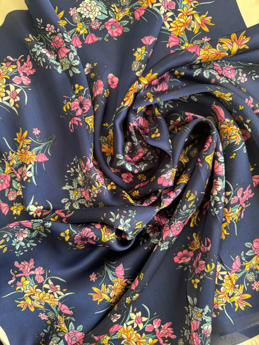 FOULARD FLOWERS BLU