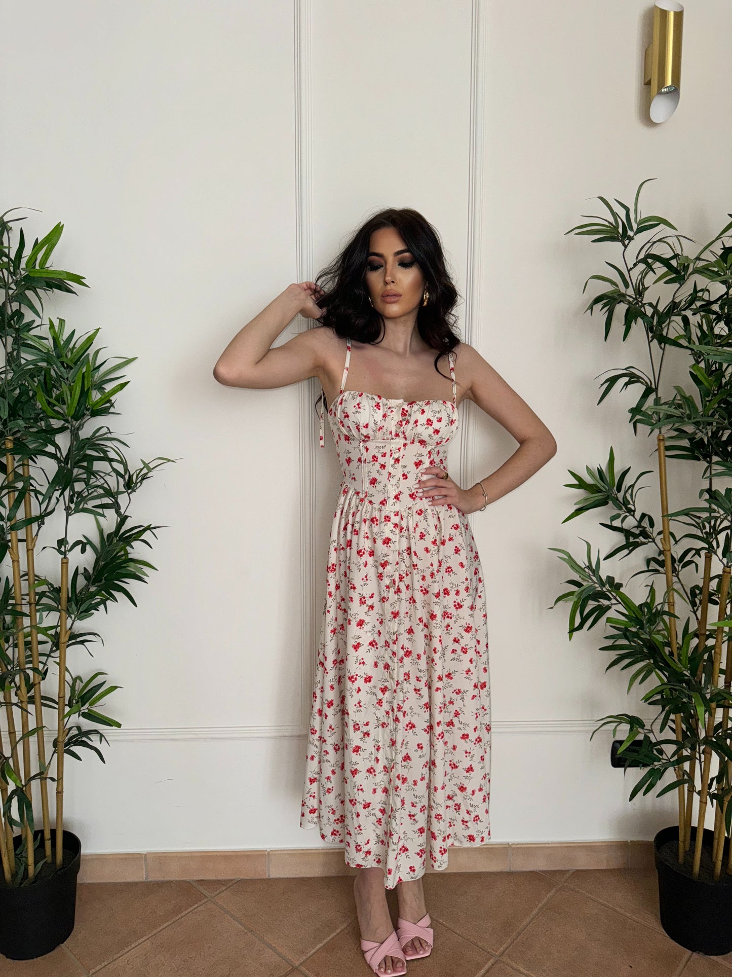 DRESS LARA RED ROSES