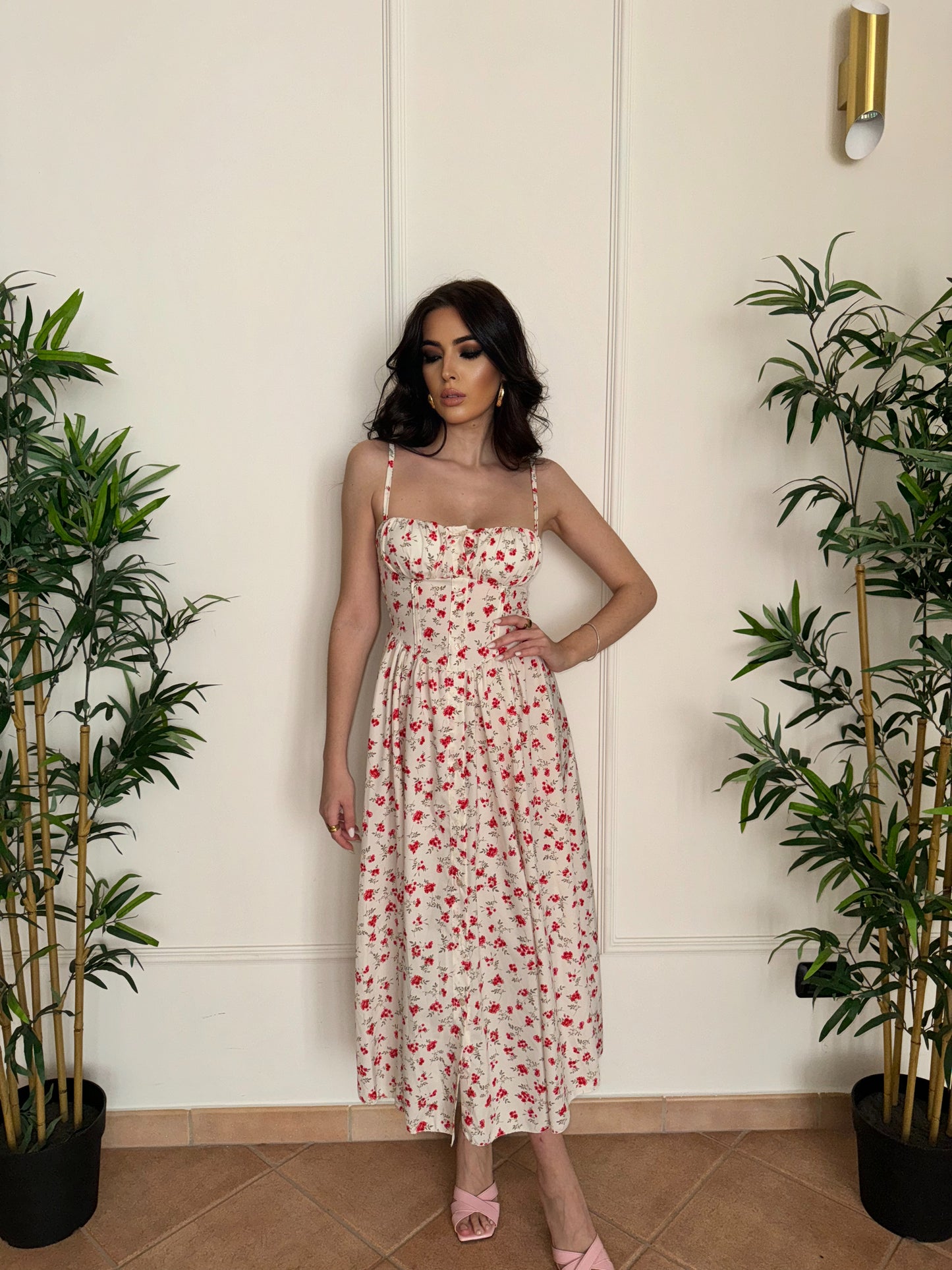 DRESS LARA RED ROSES