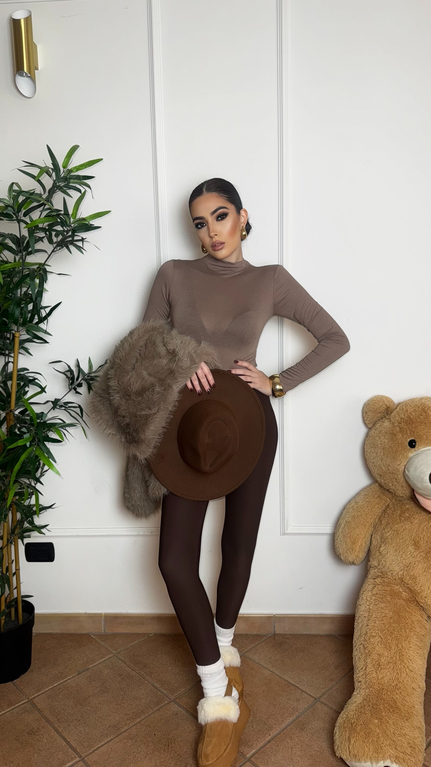 LEGGINS CAVALLERIZZA MARRONE
